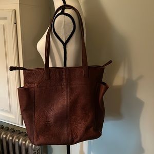 Duluth Trading Company 100% leather tote bag.